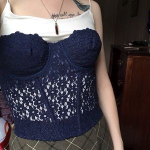 UNION MADE blue flower corset